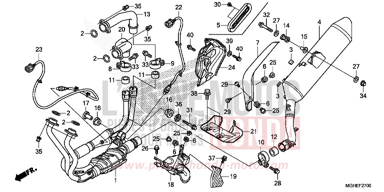 SILENCIEUX D'ECHAPPEMENT de VFR1200X "Crosstourer" DCT PEARL COSMIC BLACK (NHA64) 2014